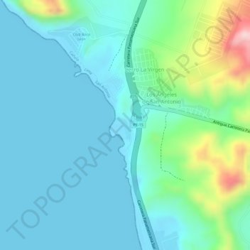 Mappa topografica León Dormido, altitudine, rilievo