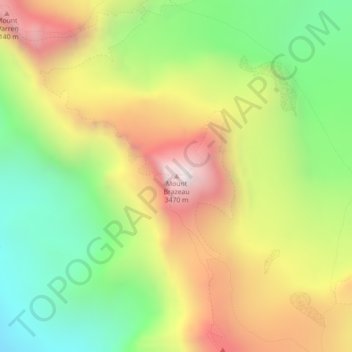 Mappa topografica Mount Brazeau, altitudine, rilievo