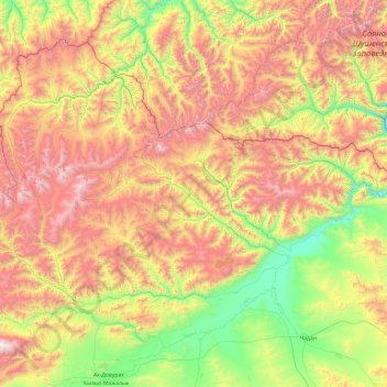 Mappa topografica Сут-Хольский кожуун, altitudine, rilievo