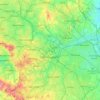 Mappa topografica Birmingham, altitudine, rilievo