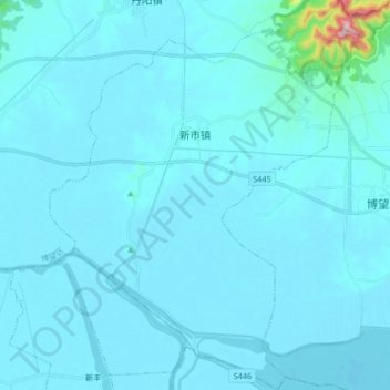 Mappa topografica 新市镇, altitudine, rilievo