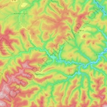 Mappa topografica Elmstein, altitudine, rilievo