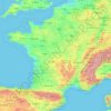 Mappa topografica Metropolitaans Frankrijk, altitudine, rilievo