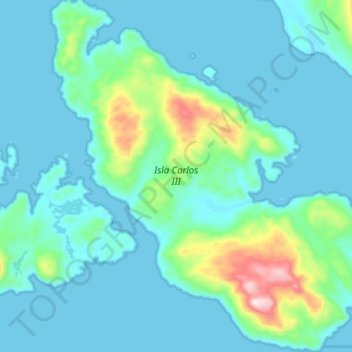 Mappa topografica Isla Carlos III, altitudine, rilievo