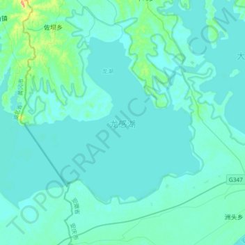 Mappa topografica 龙感湖, altitudine, rilievo