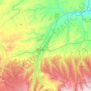 Mappa topografica Belorado, altitudine, rilievo