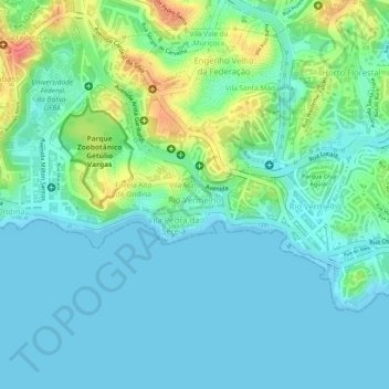 Mappa topografica Rio Vemelho, altitudine, rilievo