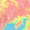 Mappa topografica Северо-Эвенский муниципальный округ, altitudine, rilievo