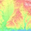 Mappa topografica Mississippi, altitudine, rilievo
