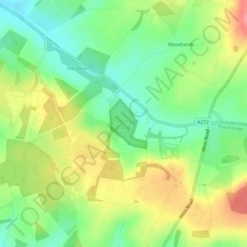 Mappa topografica Shutt's Copse, altitudine, rilievo