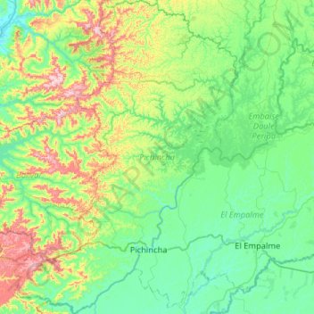 Mappa topografica Pichincha, altitudine, rilievo