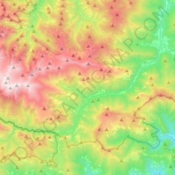 Mappa topografica Ormea, altitudine, rilievo