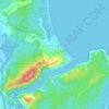 Mappa topografica Pambula Beach, altitudine, rilievo