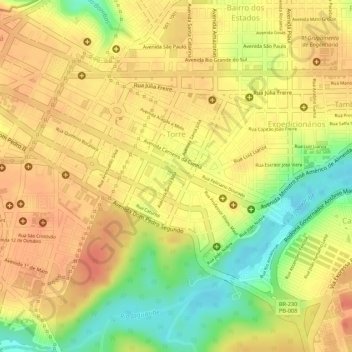 Mappa topografica Torre, altitudine, rilievo