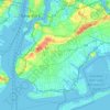 Mappa topografica Brooklyn, altitudine, rilievo