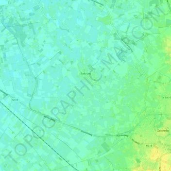 Mappa topografica Beltrum, altitudine, rilievo
