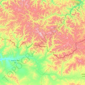 Mappa topografica Сумон Качык, altitudine, rilievo