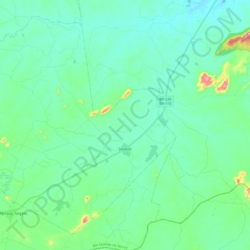 Mappa topografica Janduís, altitudine, rilievo