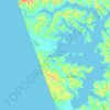 Mappa topografica Lago Budi, altitudine, rilievo