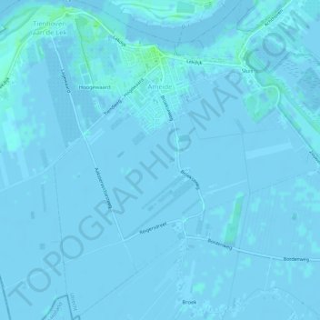 Mappa topografica Ameide, altitudine, rilievo