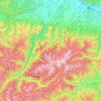 Mappa topografica Râu de Mori, altitudine, rilievo