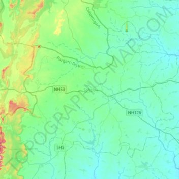 Mappa topografica Sohela, altitudine, rilievo