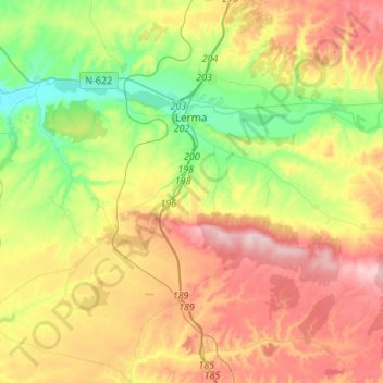 Mappa topografica Lerma, altitudine, rilievo