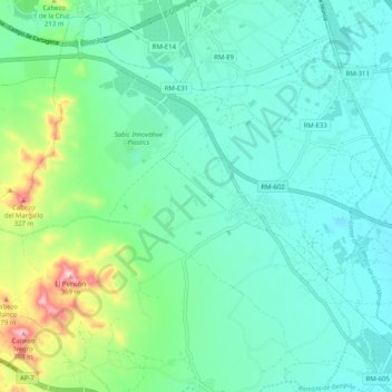 Mappa topografica La Aljorra, altitudine, rilievo