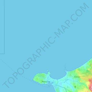 Mappa topografica Peniche, altitudine, rilievo