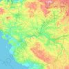 Mappa topografica Pays de la Loire, altitudine, rilievo