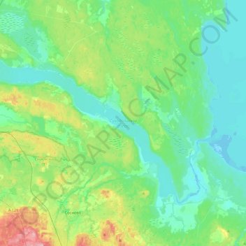 Mappa topografica Суходольское озеро, altitudine, rilievo