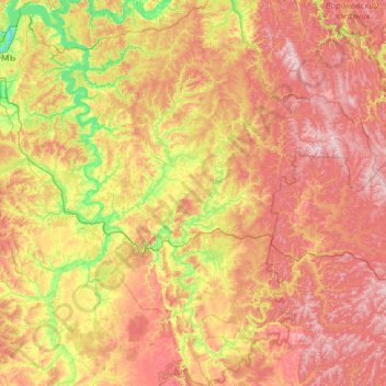 Mappa topografica Sylva River, altitudine, rilievo