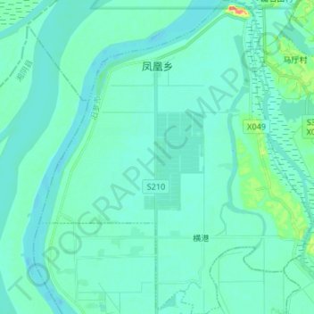 Mappa topografica 凤凰乡, altitudine, rilievo