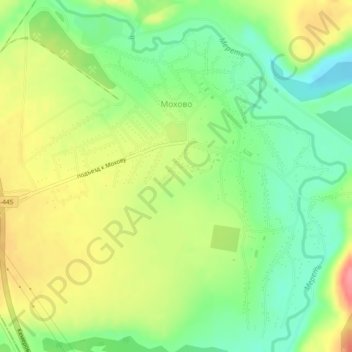 Mappa topografica Мохово, altitudine, rilievo