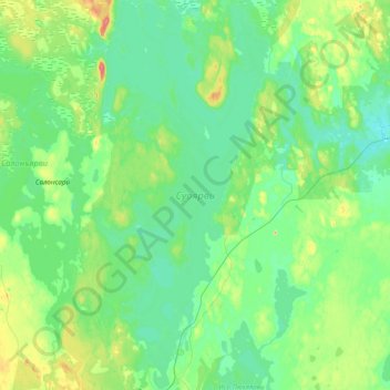 Mappa topografica Суоярви, altitudine, rilievo