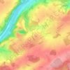 Mappa topografica Bonneville, altitudine, rilievo
