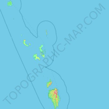 Mappa topografica Nicobar Islands, altitudine, rilievo