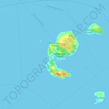 Mappa topografica Big Tancook Island, altitudine, rilievo