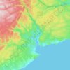 Mappa topografica Port-Daniel-Gascons, altitudine, rilievo