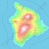 Mappa topografica Hawaiʻi County, altitudine, rilievo
