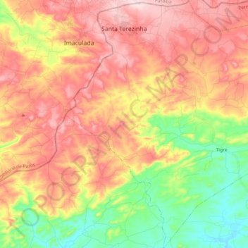 Mappa topografica Santa Terezinha, altitudine, rilievo