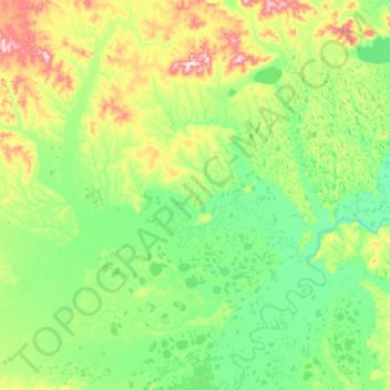 Mappa topografica Абыйский наслег, altitudine, rilievo