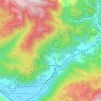 Mappa topografica Castel Sant'Angelo, altitudine, rilievo