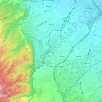 Mappa topografica Lantic, altitudine, rilievo