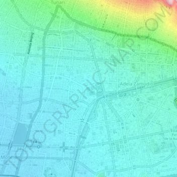 Mappa topografica Distrito 12, altitudine, rilievo