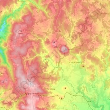 Mappa topografica 43270, altitudine, rilievo