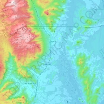 Mappa topografica Garuva, altitudine, rilievo