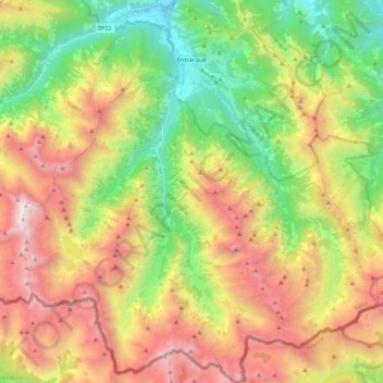 Mappa topografica Entracque, altitudine, rilievo