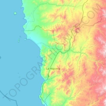 Mappa topografica La Higuera, altitudine, rilievo