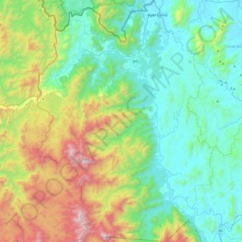 Mappa topografica Jeli, altitudine, rilievo